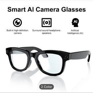 Smart AI Camera Glasses - Black